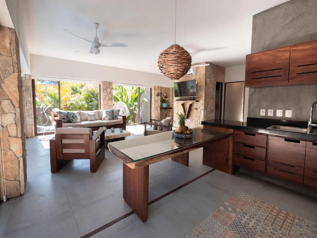 Open-concept living space at Villa Vargas Sayulita