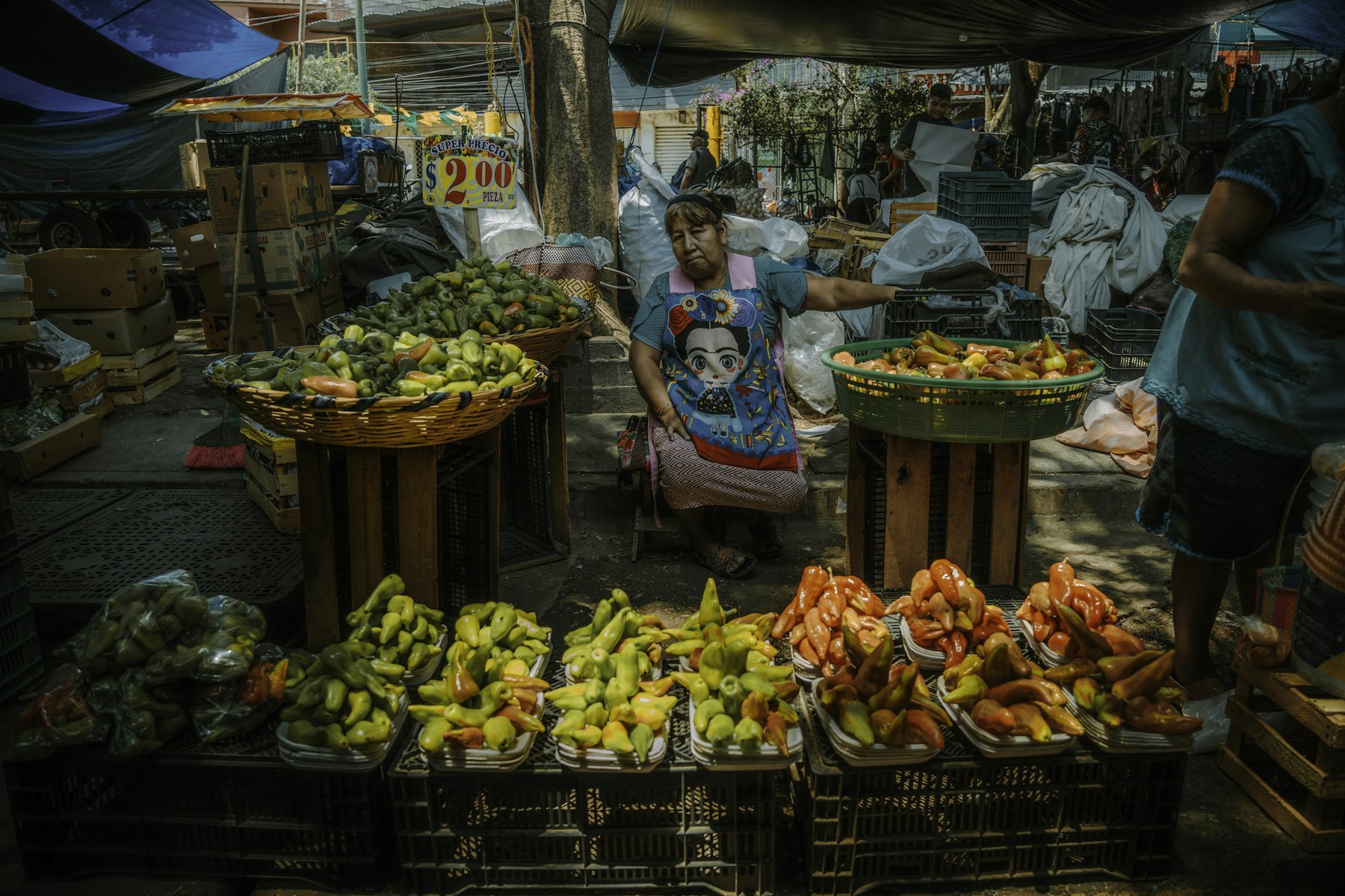 Produce on a stall at the Sayulita farmers market