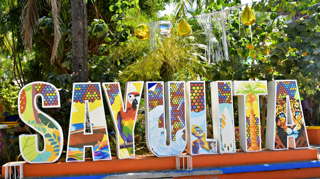 Colorful Sayulita sign with tropical decorations, things to do in Sayulita