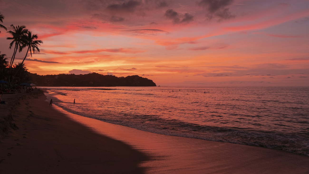 Sunset over the ocean in Sayulita, Mexico