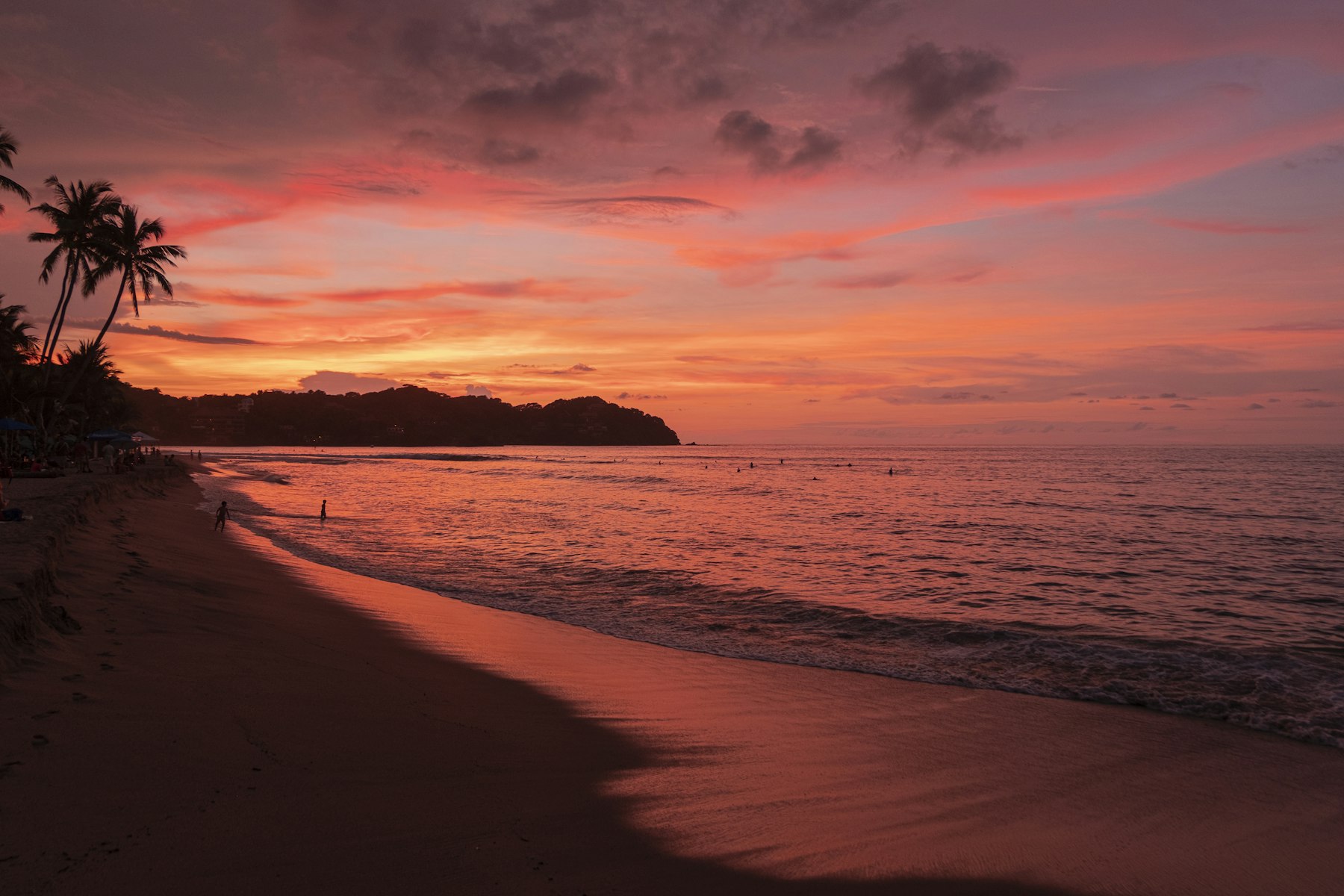 Sunset over the beach at Sayulita